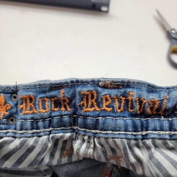 Rock Revival Women's Bootcut Jeans Size 29 Denim Blue Distressed Fashion Issues - Picture 4 of 14